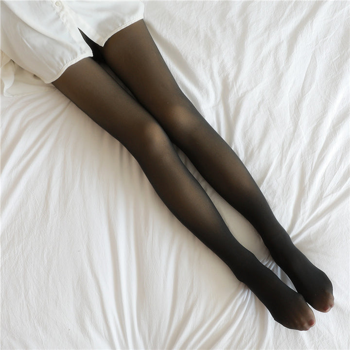 Fake Translucent Fleece-Lined Thermal Tights – Winter Warm Pantyhose