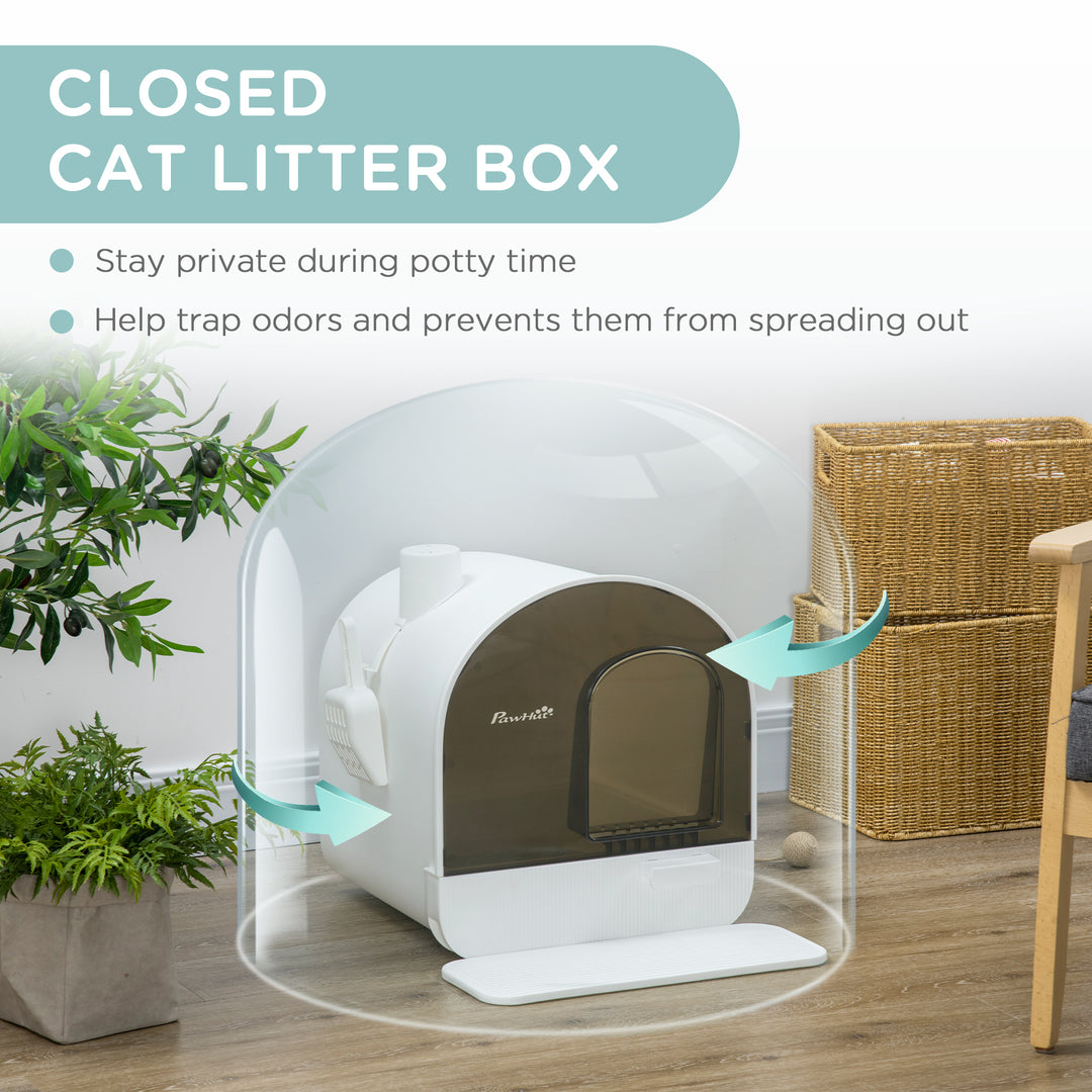 Hooded Cat Litter Box with Slide-Out Tray & Odor Filter