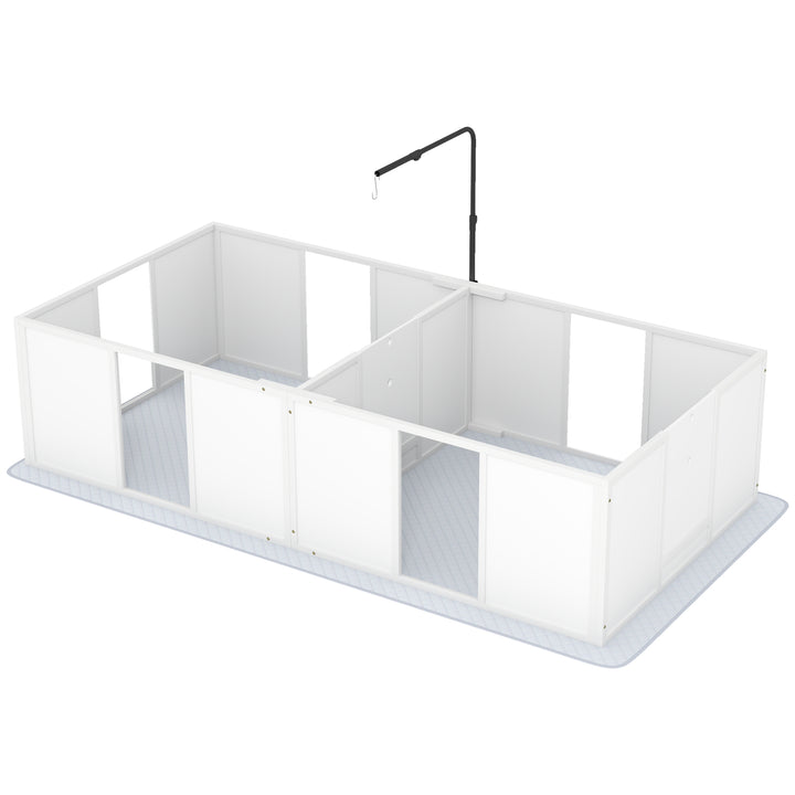 Whelping Box for Dogs w/ Retractable Light Stand, Waterproof Pee Pad & Adjustable Height Door for Medium Breed Dogs