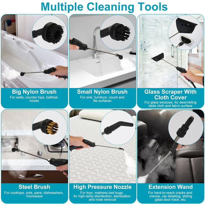 2500W High-Pressure Steam Cleaner | 6-Level Control | Multi-Surface Deep Clean