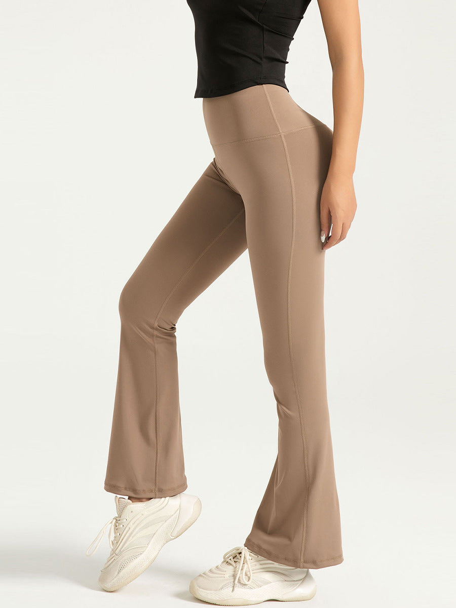 High-waist Lifting Yoga Flared Pants, Nude Sensation Fitness Breathable Sports Leggings