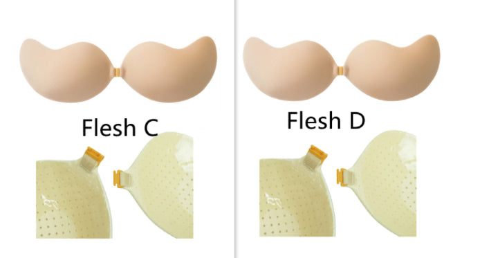 Deep V Invisible Silicone Bra – Strapless Push-Up Adhesive Bra