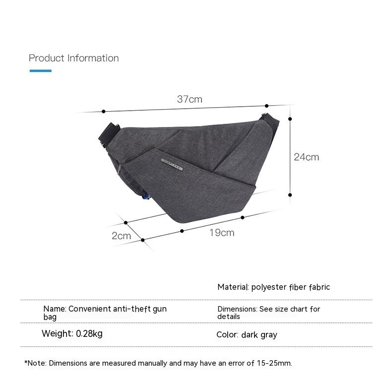 Anti-Theft Sling Crossbody Bag – Casual Polyester Travel Shoulder Bag