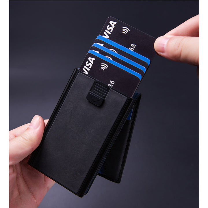 Men’s RFID Blocking Pop-Up Wallet – Slim Aluminum Card Holder with Money Clip