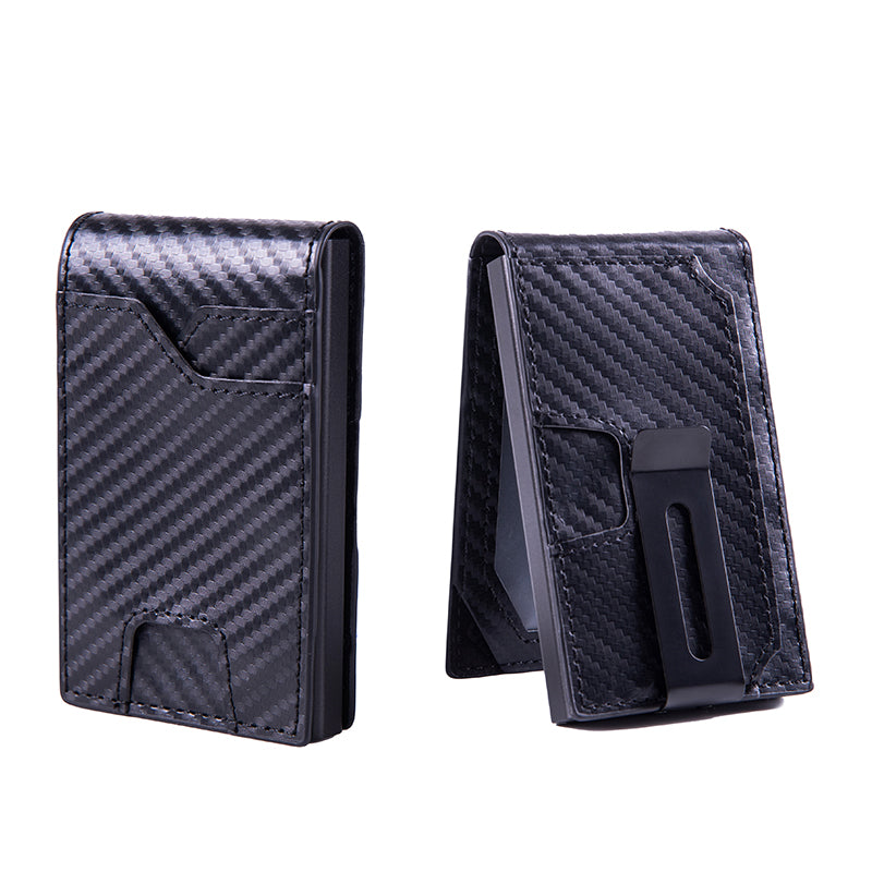 Men’s RFID Blocking Pop-Up Wallet – Slim Aluminum Card Holder with Money Clip