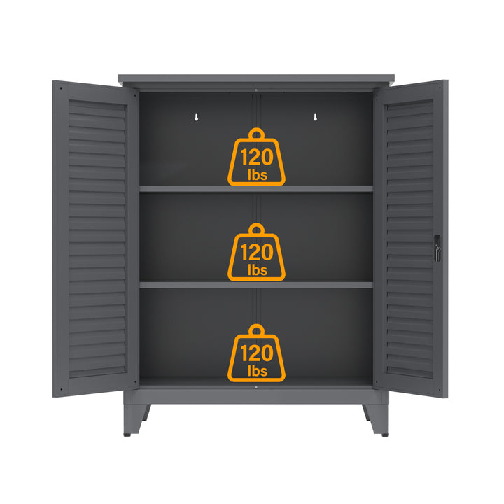 47in Tall Metal Tool Storage Cabinet — Multi-Room Organiser for Garage, Garden, Office & Utility Room (Slate)