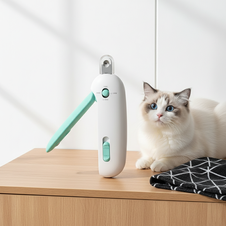 Pet Nail Clippers with Hidden Nail File – Safe & Adjustable Cat and Dog Nail Trimmer