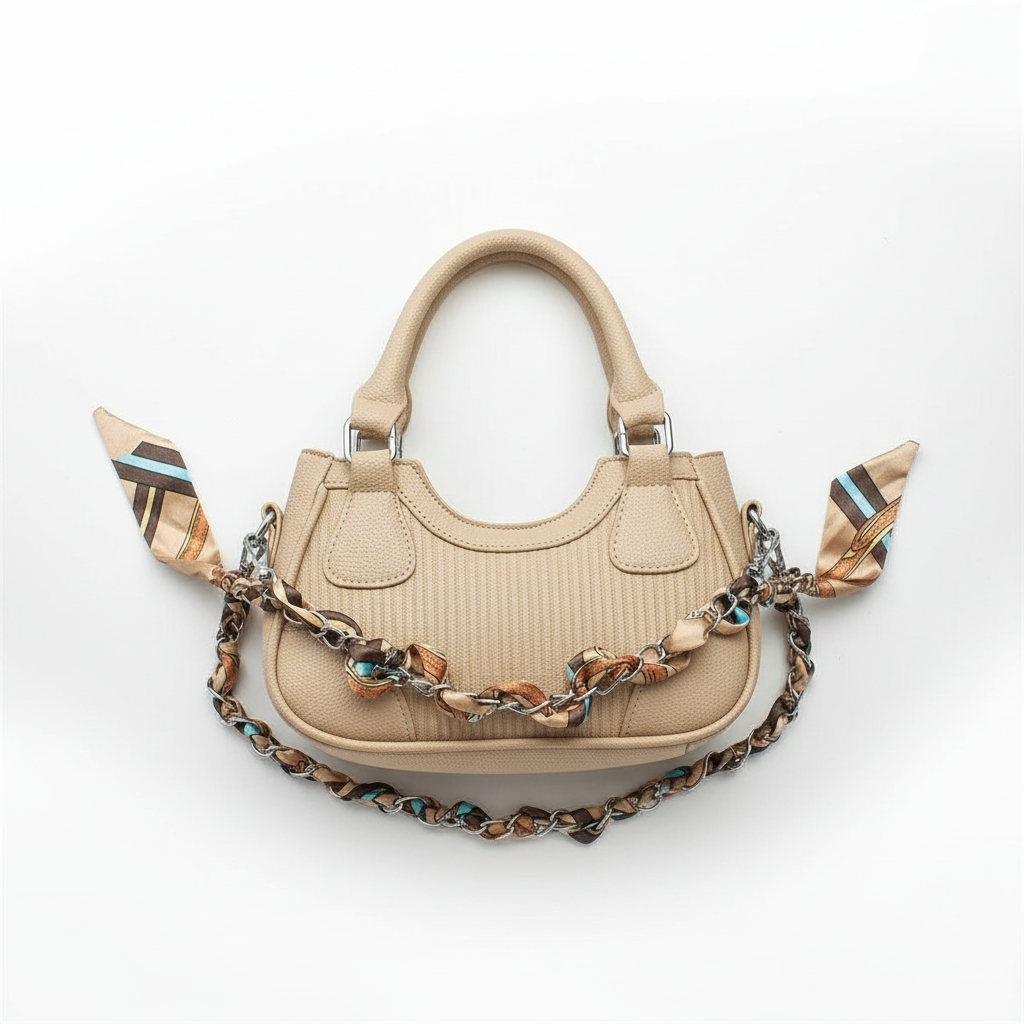 Elegant Braided Chain Handbag - Luxury Handmade Women's Crossbody Bag High-End Shoulder Bag With Polyester Lining