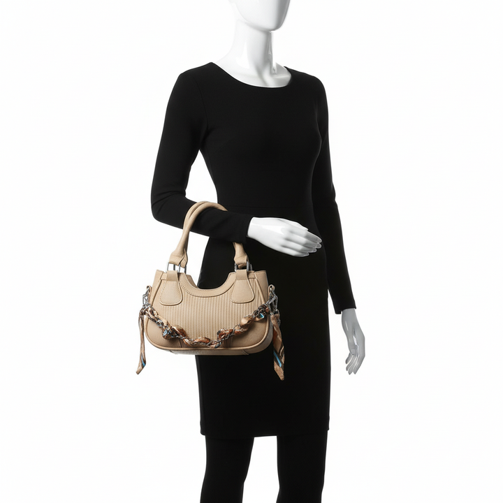 Elegant Braided Chain Handbag - Luxury Handmade Women's Crossbody Bag High-End Shoulder Bag With Polyester Lining