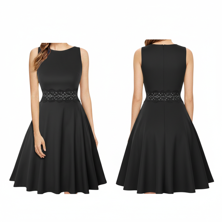Women’s Retro Lace Waist A-Line Cocktail Dress