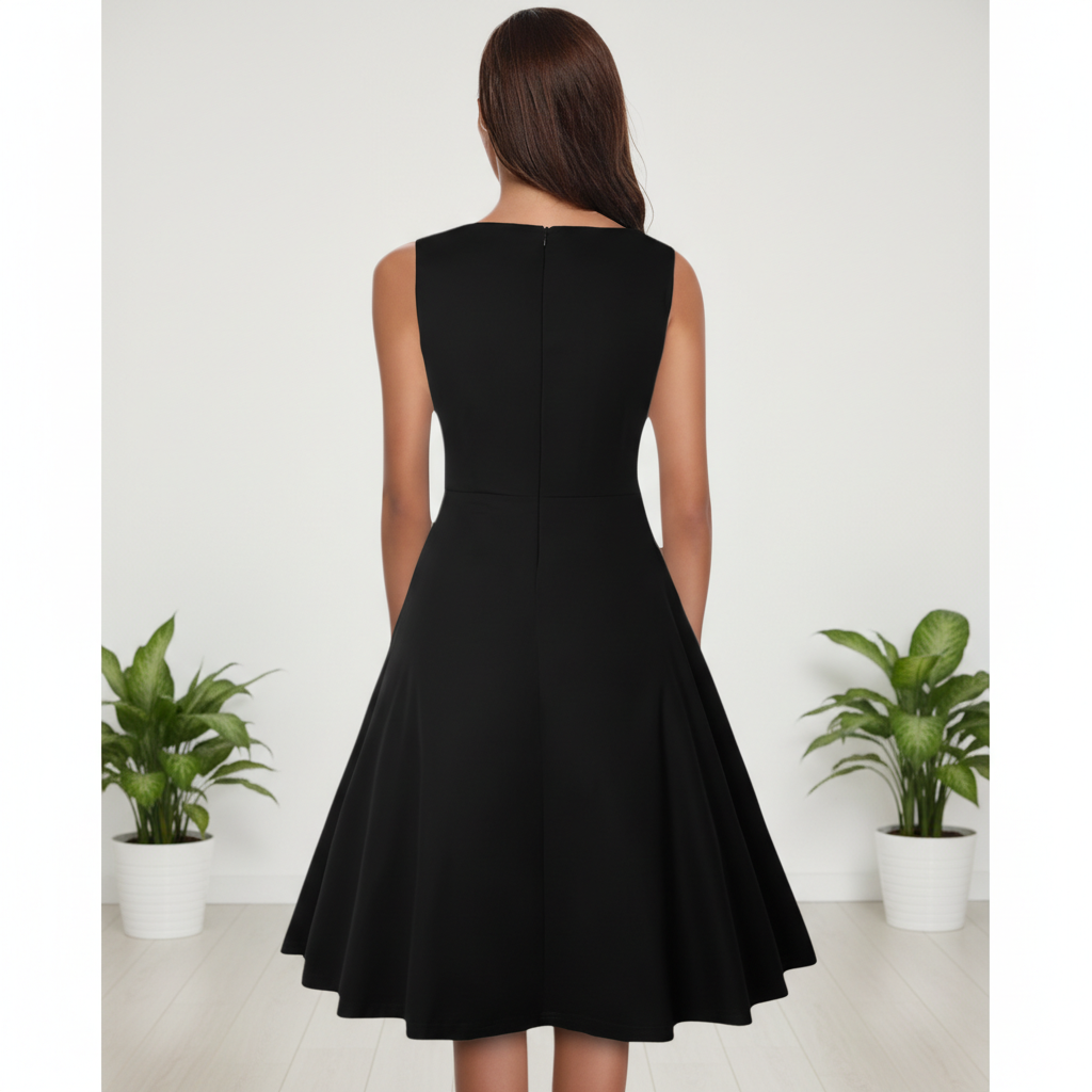 Women’s Retro Lace Waist A-Line Cocktail Dress