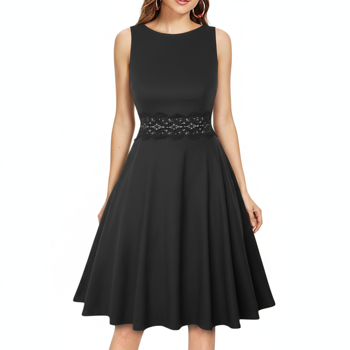 Women’s Retro Lace Waist A-Line Cocktail Dress