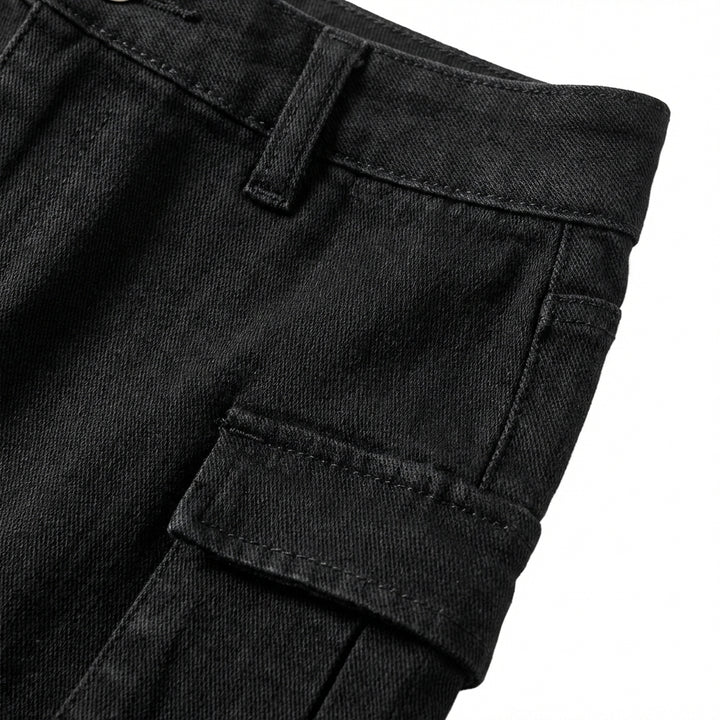Women's High-Rise Wide-Leg Denim Jeans – Vintage Wash with Side Stripe Detail