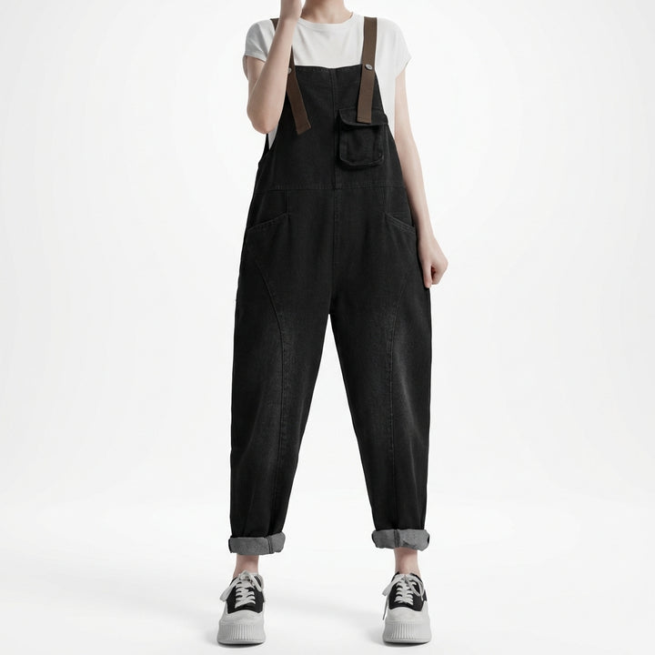Women's Korean Style Strap Detail Jeans – Trendy Spring Denim