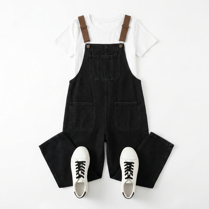 Women's Korean Style Strap Detail Jeans – Trendy Spring Denim