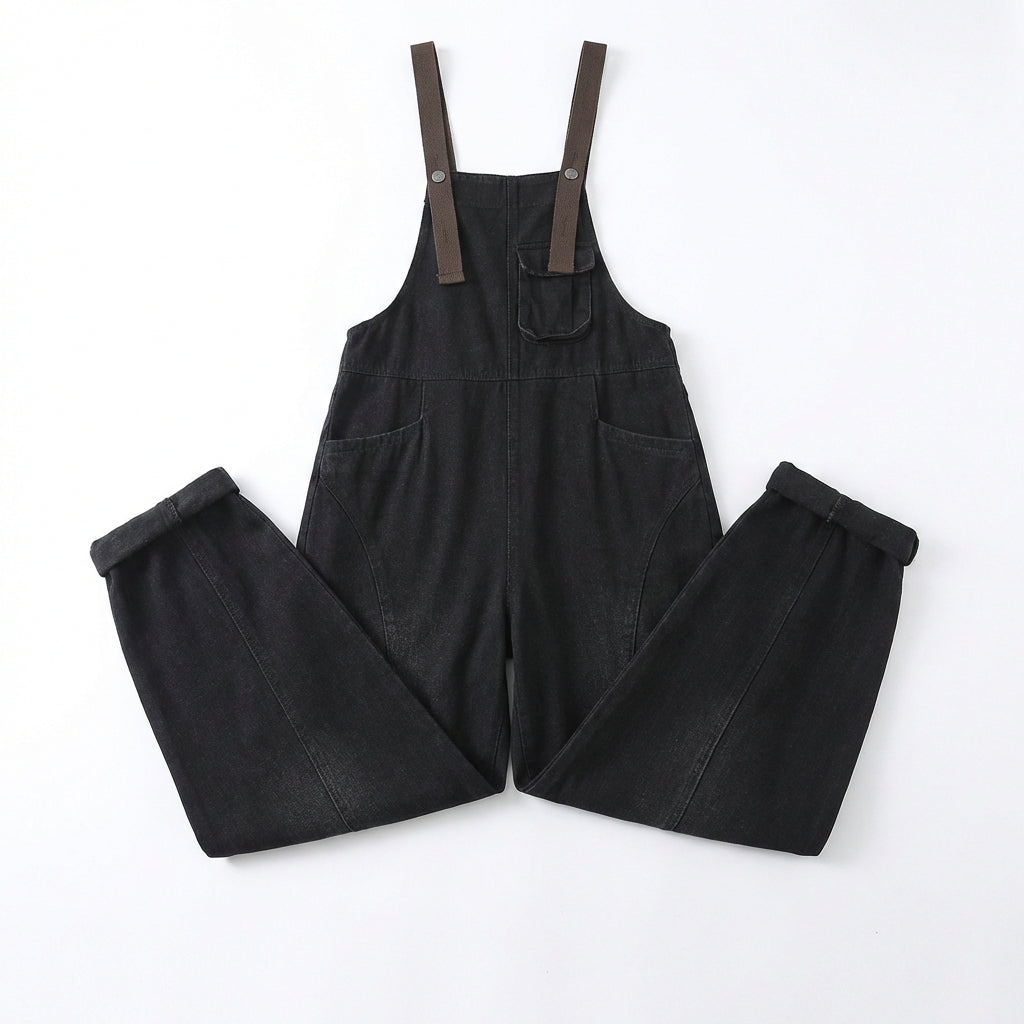 Women's Korean Style Strap Detail Jeans – Trendy Spring Denim