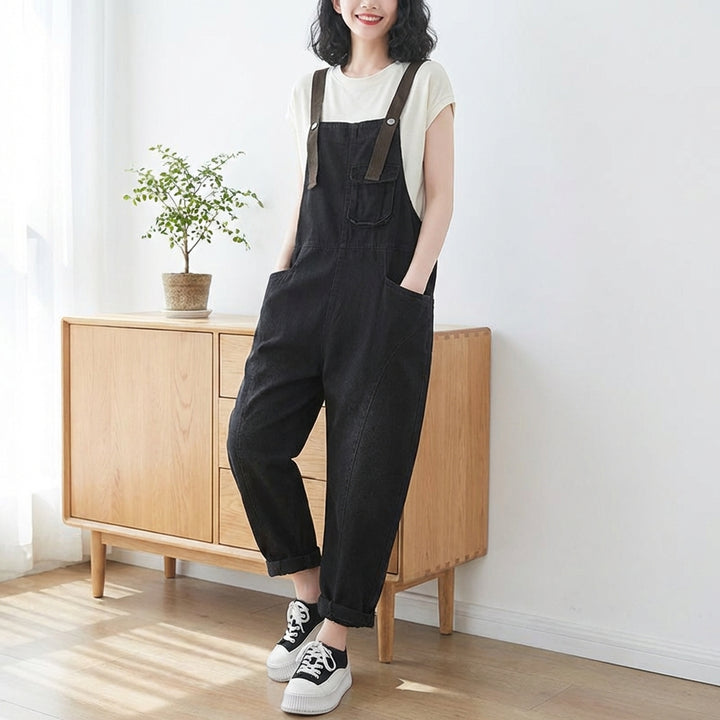Women's Korean Style Strap Detail Jeans – Trendy Spring Denim
