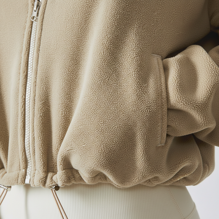 Outdoor Cashmere Sports Coat Women's Autumn Stand Collar Loose