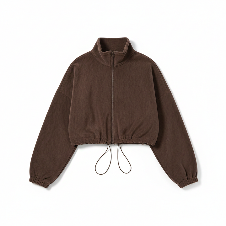 Outdoor Cashmere Sports Coat Women's Autumn Stand Collar Loose