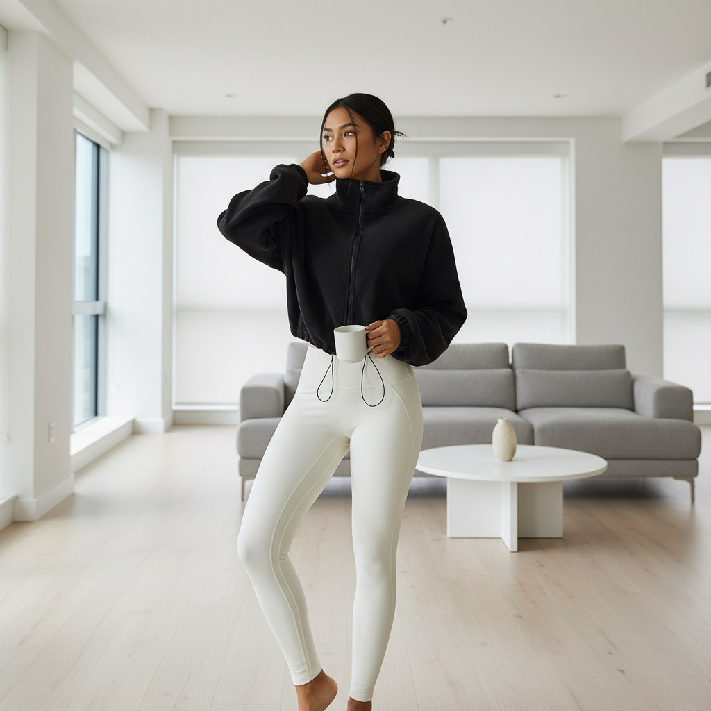 Outdoor Cashmere Sports Coat Women's Autumn Stand Collar Loose
