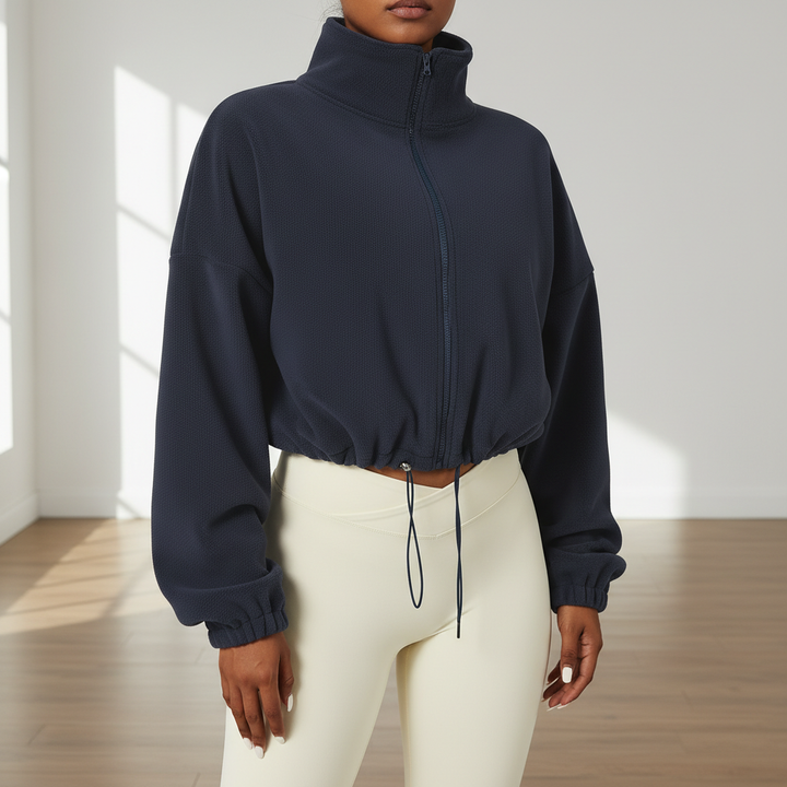 Outdoor Cashmere Sports Coat Women's Autumn Stand Collar Loose