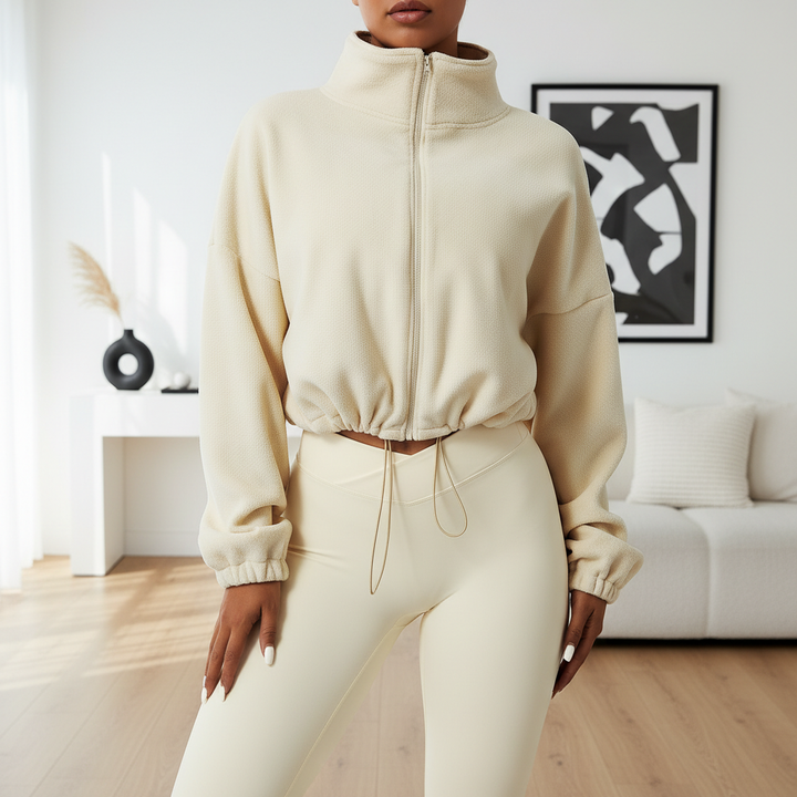 Outdoor Cashmere Sports Coat Women's Autumn Stand Collar Loose
