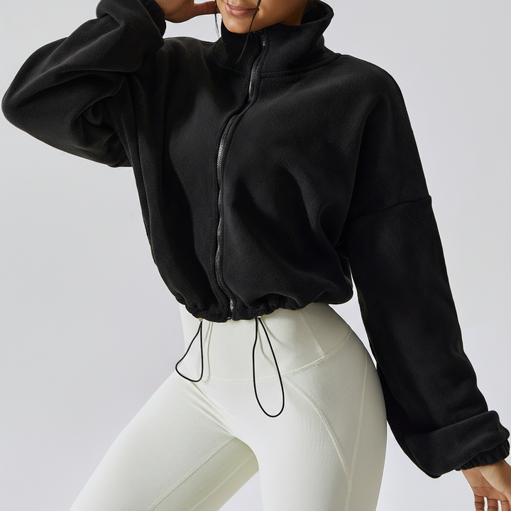 Outdoor Cashmere Sports Coat Women's Autumn Stand Collar Loose