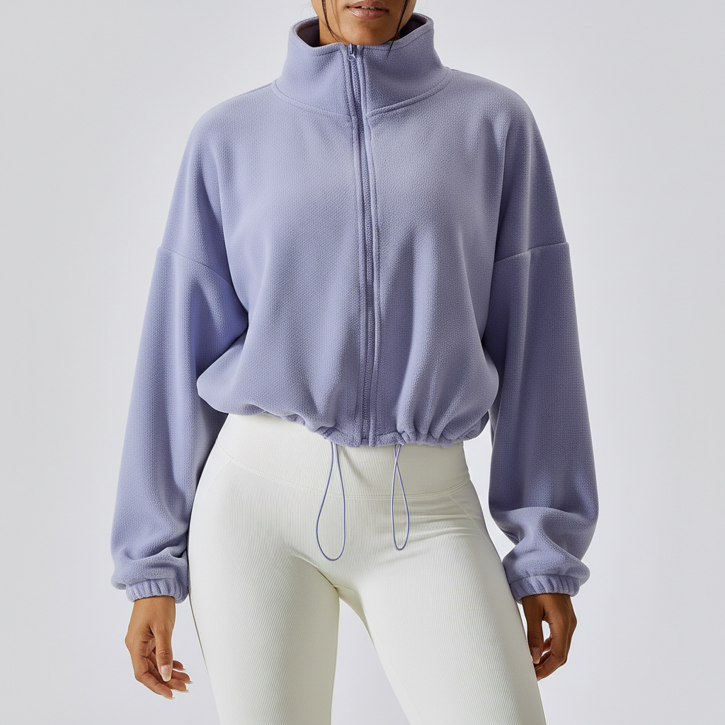 Outdoor Cashmere Sports Coat Women's Autumn Stand Collar Loose