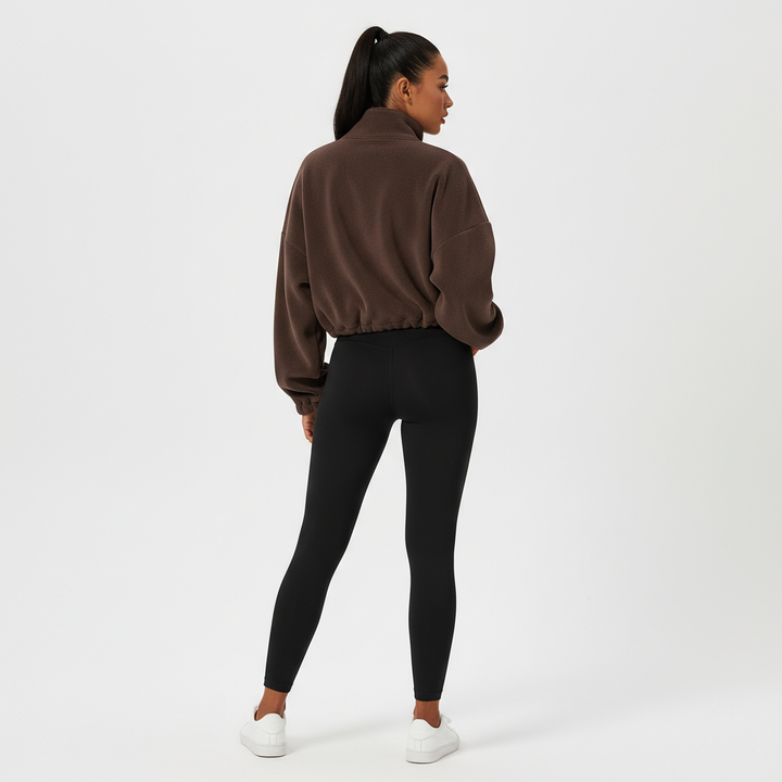 Outdoor Cashmere Sports Coat Women's Autumn Stand Collar Loose
