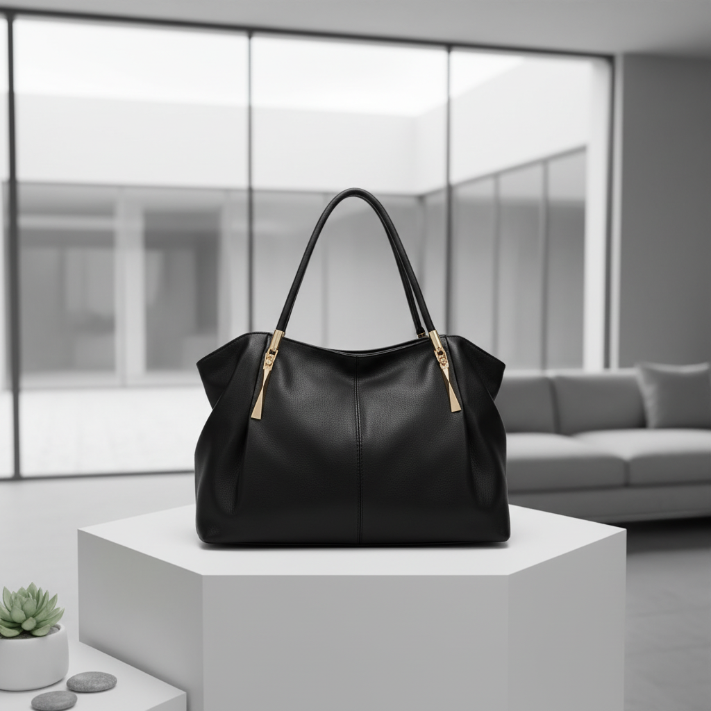 Women’s Large Capacity Vegan Leather Handbag – Elegant Shoulder &amp; Tote Bag