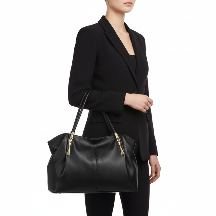 Women’s Large Capacity Vegan Leather Handbag – Elegant Shoulder &amp; Tote Bag