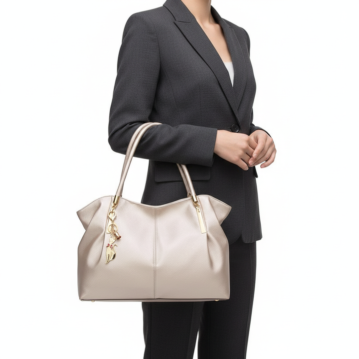 Women’s Large Capacity Vegan Leather Handbag – Elegant Shoulder &amp; Tote Bag