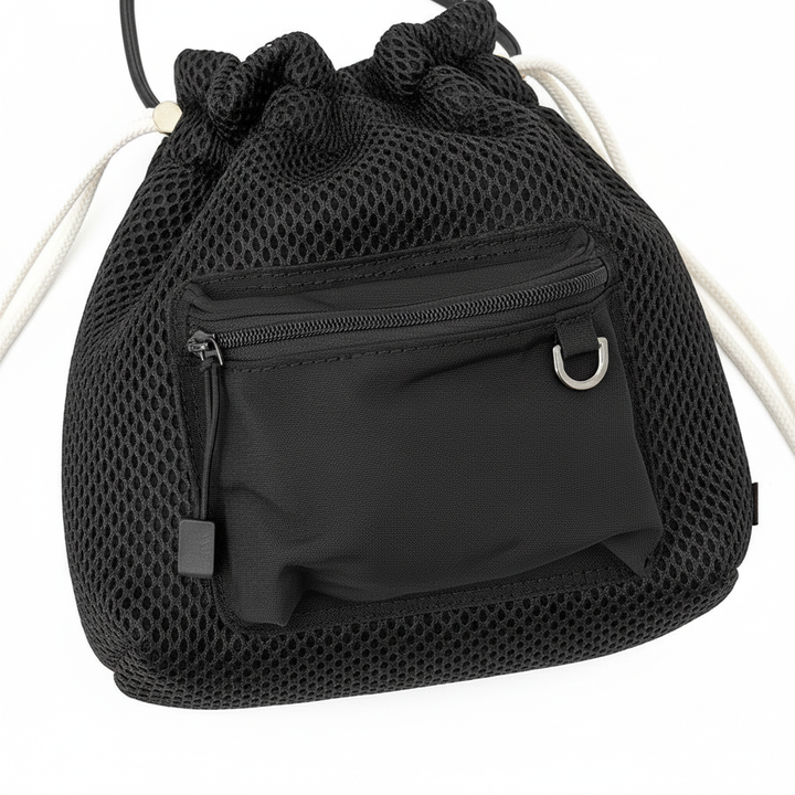 Women's Drawstring Bucket Shoulder Bag – Casual Polyester Crossbody Bag