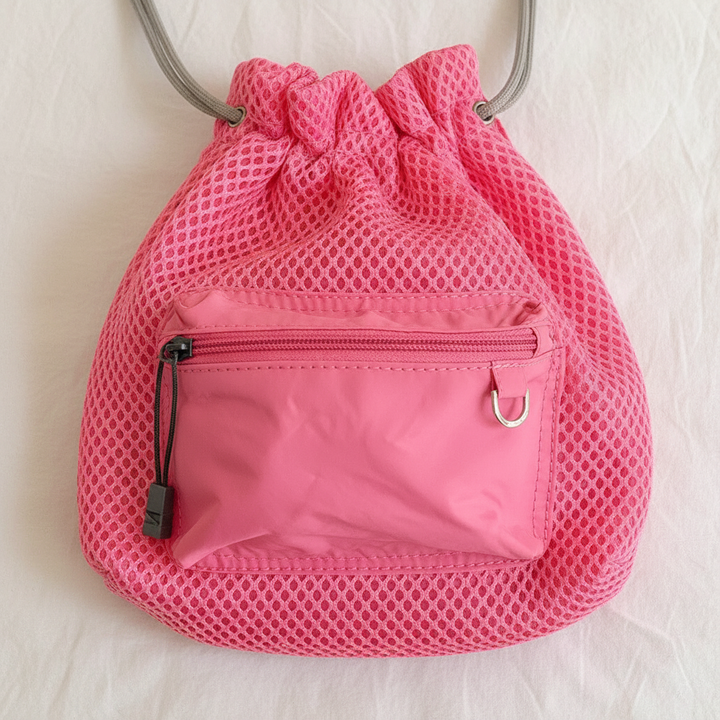 Women's Drawstring Bucket Shoulder Bag – Casual Polyester Crossbody Bag