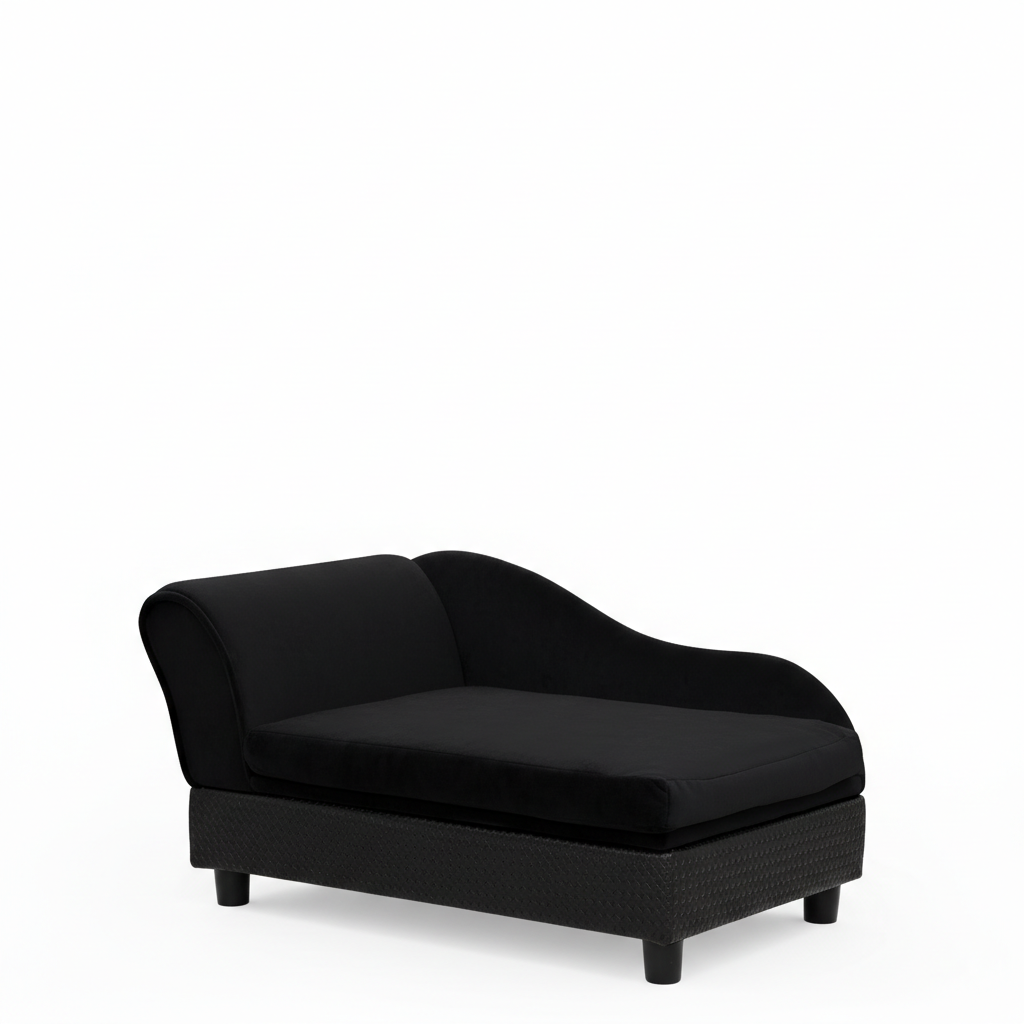 Pet Sofa Bed Couch with Storage, Pet Sofa for Cats and Small Dogs, Black