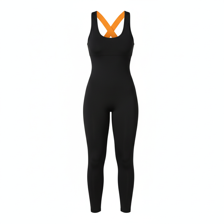 Women's Yoga Workout Jumpsuit – Sleeveless Stretch Fitness Bodysuit