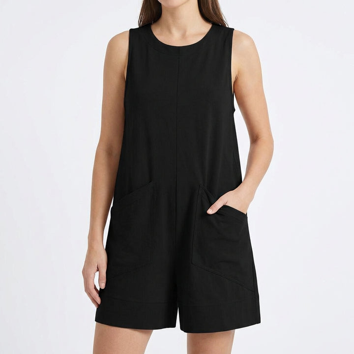 Women's Sleeveless Summer Romper – Casual Beach Jumpsuit with Pockets