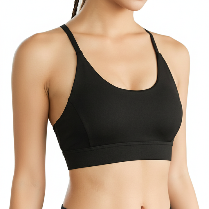 Back Mesh Triangle Push-Up Sports Bra – Racerback Padded Yoga &amp; Gym Bra