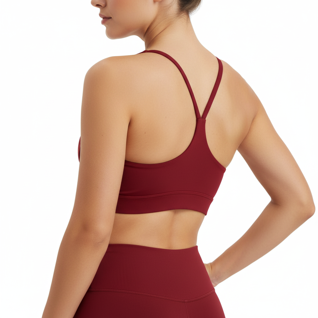 Back Mesh Triangle Push-Up Sports Bra – Racerback Padded Yoga &amp; Gym Bra