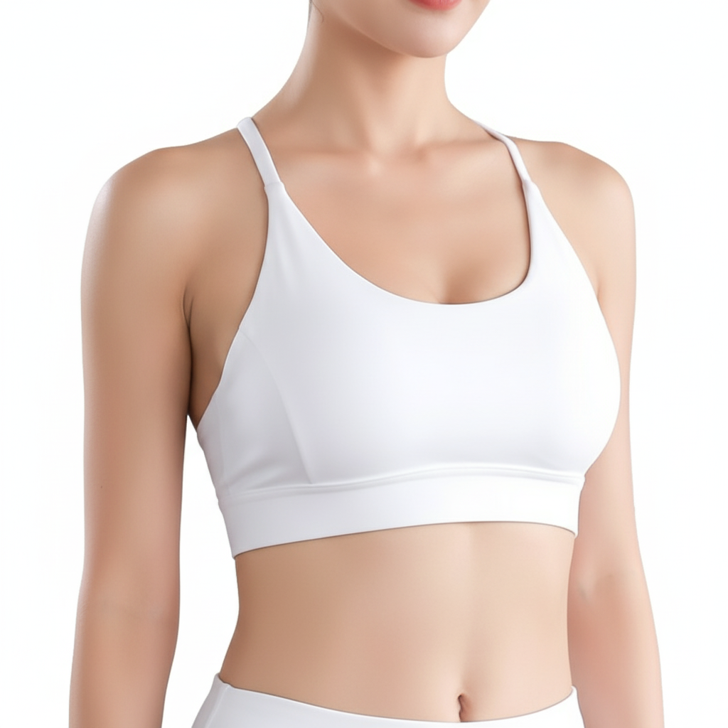 Back Mesh Triangle Push-Up Sports Bra – Racerback Padded Yoga &amp; Gym Bra