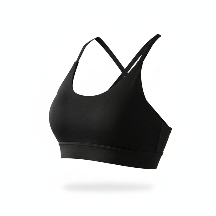 Back Mesh Triangle Push-Up Sports Bra – Racerback Padded Yoga &amp; Gym Bra