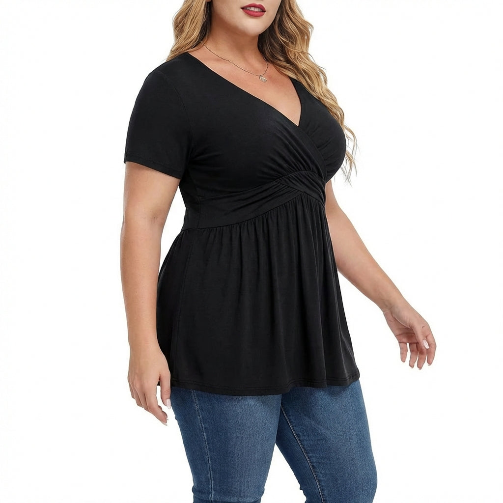 Women's Plus Size T-shirt V-neck Top