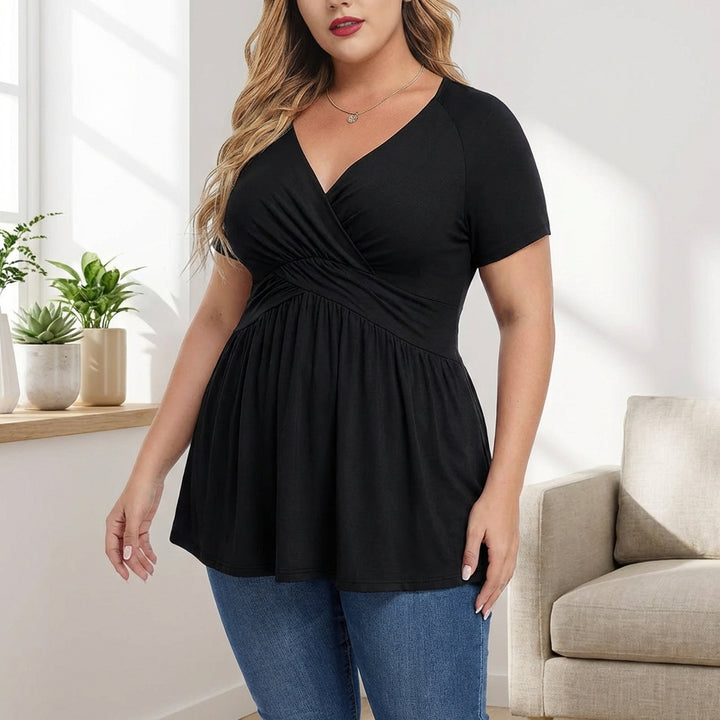 Women's Plus Size T-shirt V-neck Top