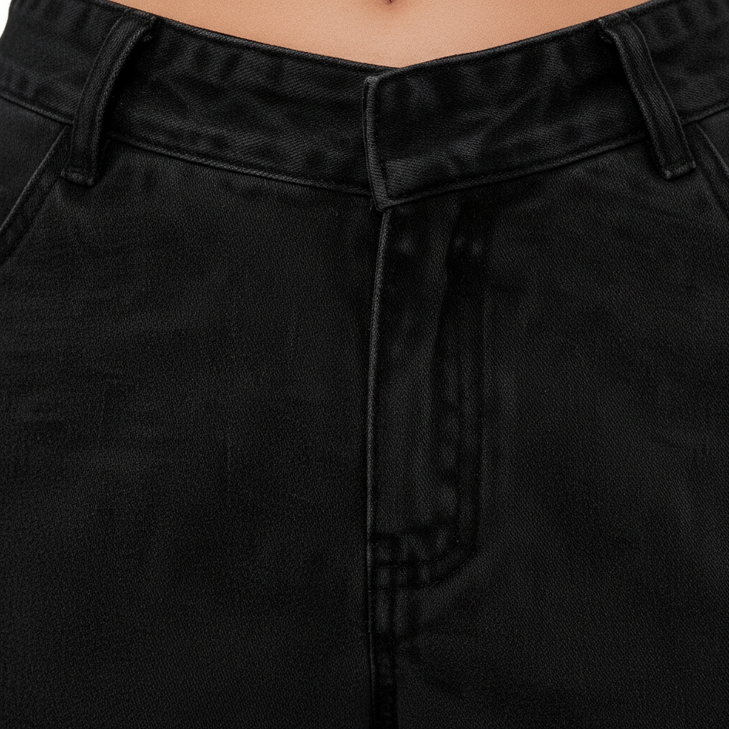 Washed Fashion Straight Jeans Women's Mid Waist
