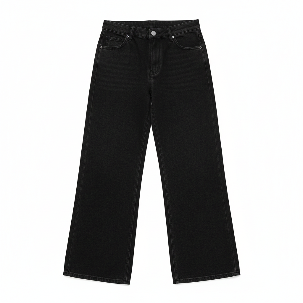 Washed Fashion Straight Jeans Women's Mid Waist