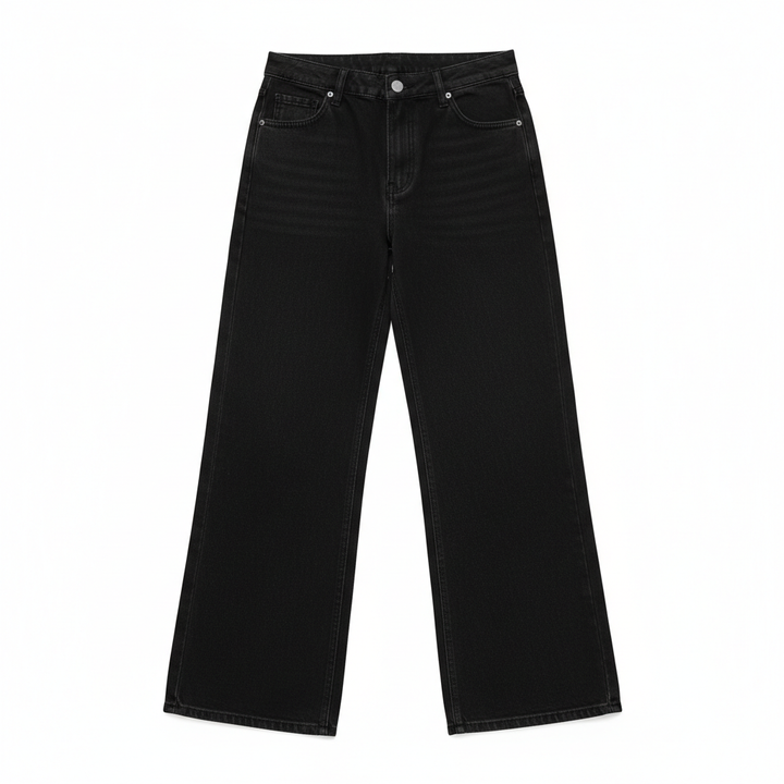 Washed Fashion Straight Jeans Women's Mid Waist