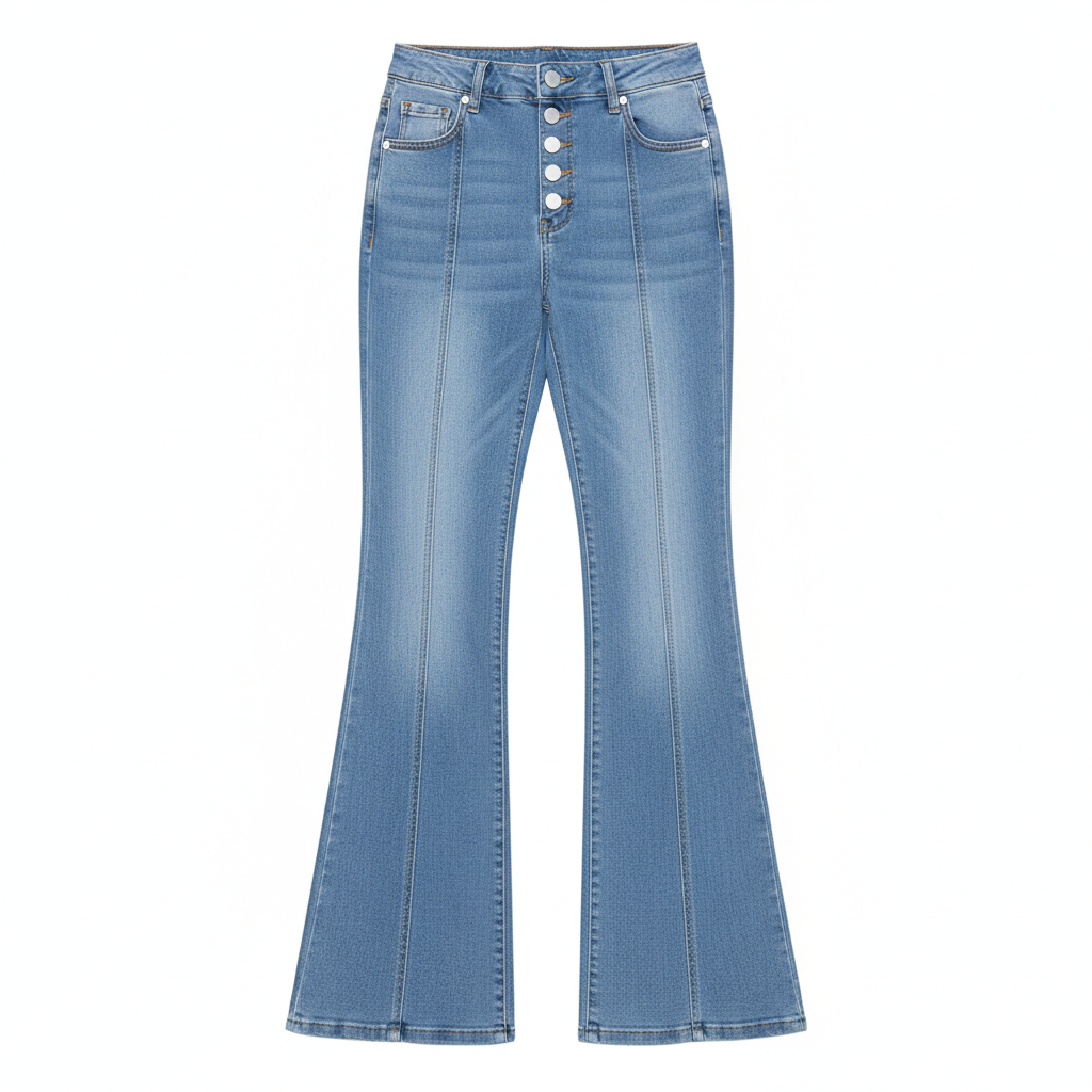 Women's Patchwork Jeans Slim Fit Slimming Stretch Flared Pants