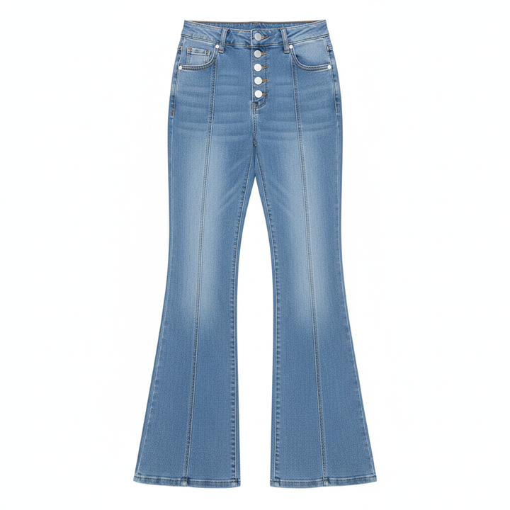 Women's Patchwork Jeans Slim Fit Slimming Stretch Flared Pants