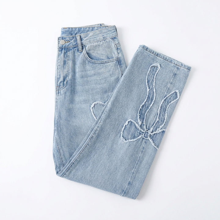 Women's High-Rise Buckle Accent Skinny Jeans – Mid Blue Slim Fit Denim