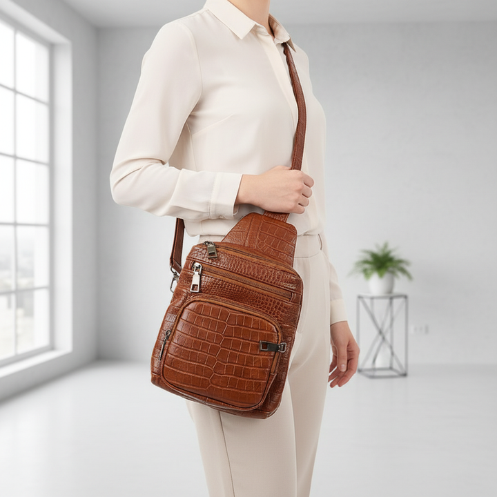Vintage PU Leather Crossbody Messenger Bag – Women’s Multi Pocket Shoulder Bag